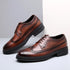 Elegant Men's Formal Dress Brogue Shoes - Slip-On British Gentleman Oxfords for Weddings and Special Occasions